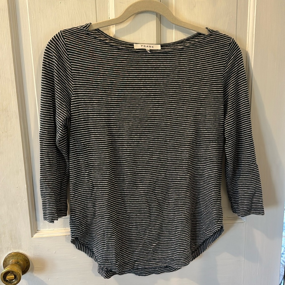 Frame Linen Boatneck Top XS